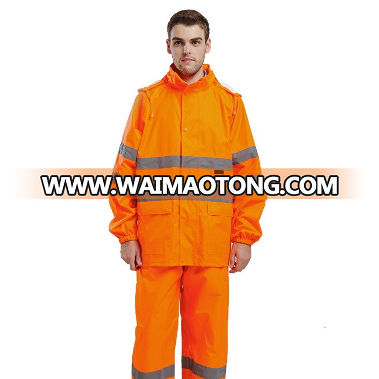 Hi Vis Orange Uniform Coverall Rain Suit