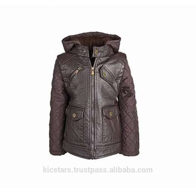 Padded Sleeves And Hood Quilting Kids Jacket